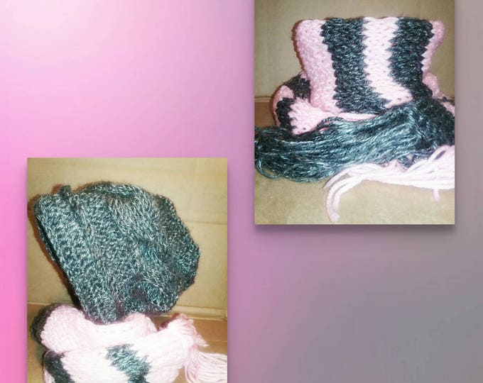 Baby Knitted Hat and Scarf Set (Winter Sale )