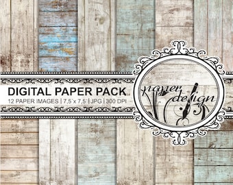 Shabby chic digital paper vintage rustic wood wood grain paper wood textures printable background Scrapbook #06