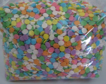 Edible Confetti 3/16" (5mm) Sequins Sprinkles Pastel Colors 12 oz candy cake decorating