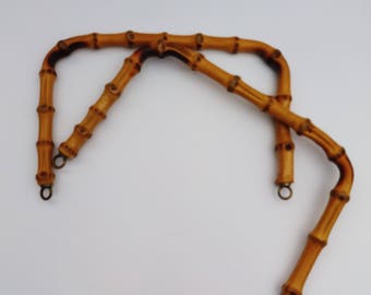 2 Vintage Cane Bamboo Bag Handles, Crafting Bag Handles, Handbag Handles