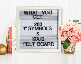 Letterboard, 10x10 Letter Board White Felt, Message Board, Letterboard Letters, Cubicle Decor, Memo Board, Message Center, Felt Boards