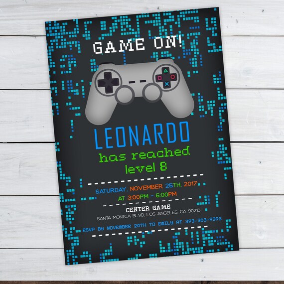 Video Game Invitations Video Game Party Invitation Video Game Video Game Invitations Video Game Party Invitation Video Game