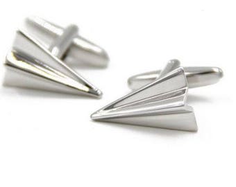 Paper Airplane Cufflink -B167 Free Gift Box