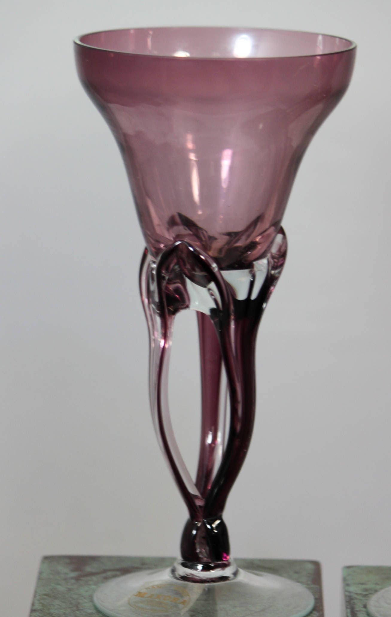 on sale now 2 purple makora krosno hand blown glass candle on sale now 2 purple makora krosno hand blown glass candle