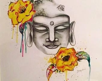 Buddha print, buddha picture, meditation zen positive vibes, buddha wall art, oriental wall art, oriental buddha, peace buddha, bohemian