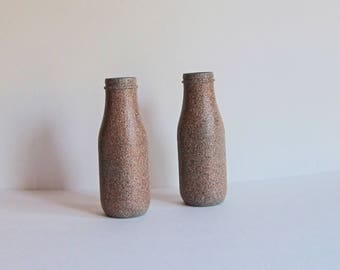 Brown Vase Set, Stone Vase Set, Flower Vase Set, Milk Jug Vase, Blue Bud Vase, Brown Bud Vase, Stone Vase Set, Painted Vases, Gift for Mom