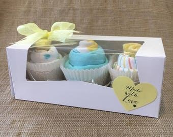 Baby Neutral Onesie Cupcakes, Baby Shower Gift, Unique Baby Gift, Gender Neutral Baby Gift, New Baby Gift