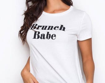 Brunch Babe breakfast lunch ladies t-shirt