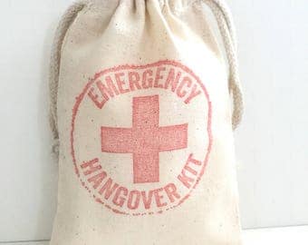 10 Emergency Hangover Kit Bags - Bachelorette Favor Bags - Survival Kit - Wedding Favor Bags - Bachelorette Hangover Kits - Emergency Kit -
