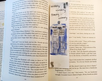 Dr Who Fandom Inspired Royal Blue l Tardis Bookmark with Free