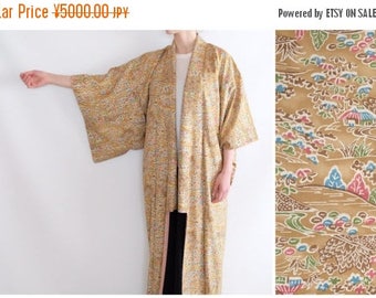 ON SALE Vintage Colorful Landscape Kimono - Japanese Vintage Wear - Oriental Vintage Kimono - Bohemian Vintage - Festival Look - Hippie Kimo