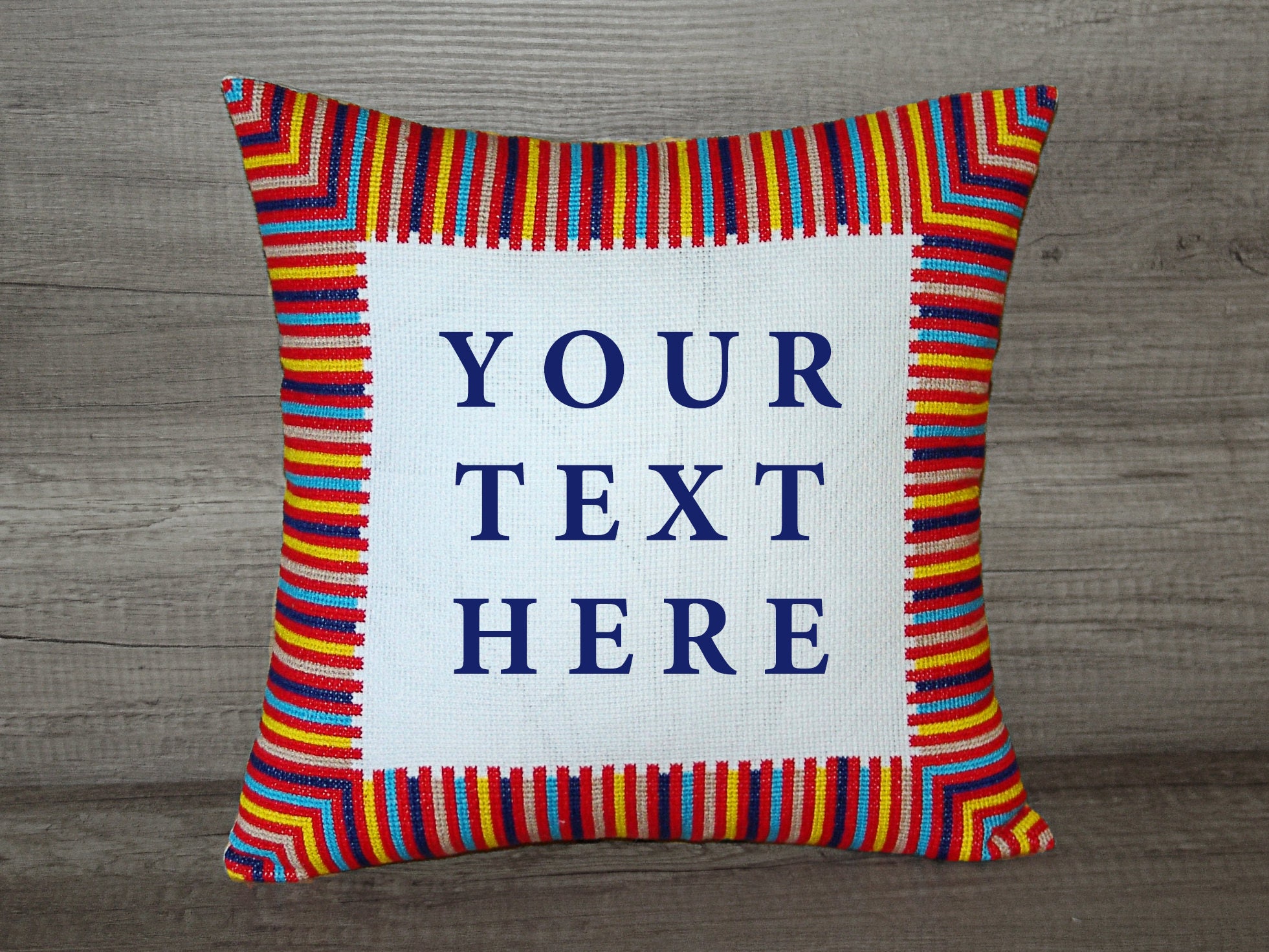 Custom cross stitch embroidery needlepoint accent cushion