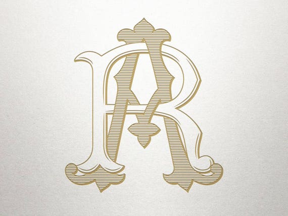 Interlocking Monogram Design AR RA Interlocking Monogram