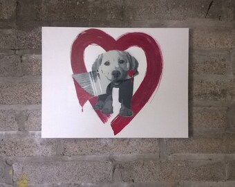 puppy love - spray paint on canvas