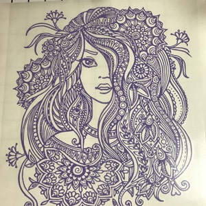 Download Mandala Style Woman Lady SVG PDF EPS Dxf & Studio 3 Cut Files