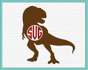 Dinosaur Monogram svg, Dinosaur svg, Dino svg, Tyrannosaur svg, Trex svg, dinosaur silhouette svg, Cutting files, dxf eps png jpg, file