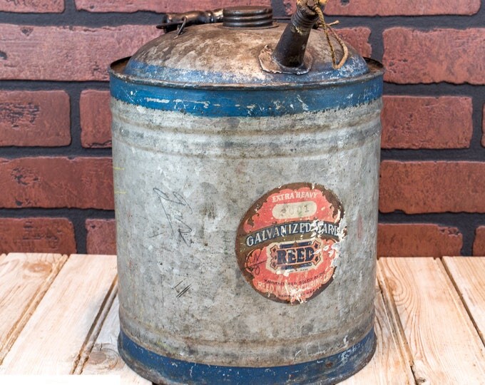 Antique Gas Oil Can | 2 Gallon | Reed Manufacturing Company | Vintage Petroliana