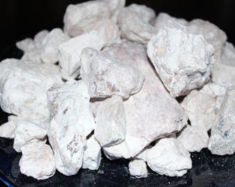 Earthy Goodies White kaolin clay dirt chunks. Raw, edible, crunchy and non gummy white dirt pieces