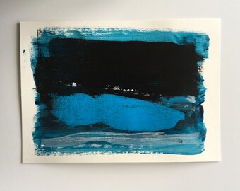 DARK SEA.....SALE!.abstract paper art,acrylic art, painting on paper, art, abstract art, abstract seascape, contemporary art, painting, art,