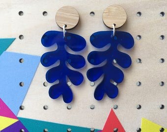 Kurt Fernleaf dangles - blue