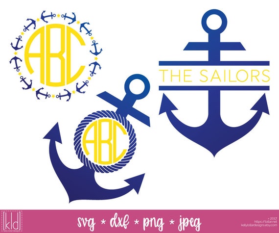 Download Anchor Frame svg Anchor Monogram svg file Split Anchor svg