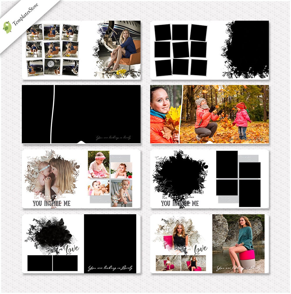 12X12 10 spread (20 page), 12x12 Photo Book Album Template,