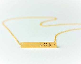Personalized necklace, Bar necklace, Personalized, Gold Bar Necklace, Name Plate bar, Personaized bar necklace Initial necklace mothers gift