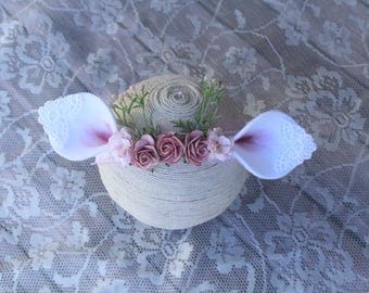 Baby Fawn Ears - Baby Deer Headband - Baby Deer Floral Headband - Deer Photo Prop