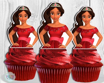 Elena of Avalor Cupcake Toppers, Elena of Avalor Cake Pop Toppers, Elena of Avalor Cupcake Picks