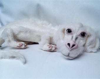 Sale!-10% for 30 cm/Needle Felted Falcor/the Luckdragon/Neverending Story/Wool dragon/Felted Dragon/White Dragon/Big Toys/Dragon Falcor/OOAK