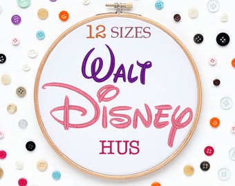 12 Sizes Disney Embroidery Font HUS Format Embroidery Machine,Initials Monogram,Monogram Design,Instant Download