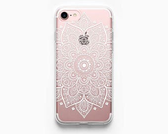 iPhone 7 Case Mandala iPhone 6 Case iPhone 7 Plus Case iPhone 6 Plus Case iPhone 6s Case iPhone 5s Case iPhone 6s Plus Case Boho Clear Art.