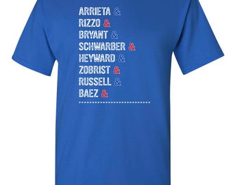 2017 Chicago Cubs Season Player Names Rizzo,Bryant,Baez,Schwarber T-shirt