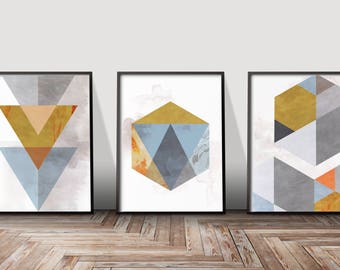 Geometric Print Geometric Art Geometric Abstract Art Geometric Wall Art Prints Set Of 3 Prints Wall Art Print Set Art Set Of 3 Prints