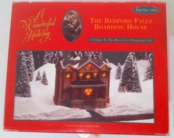 Vintage It’s A Wonderful Life, The Bedford Falls Boarding House, Christmas Decoration, Good Used Normal Condition