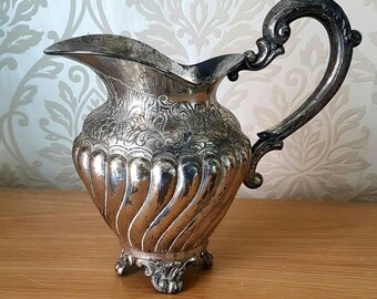 Victorian Antique Silver Plated Large Jug Ornamental Home Decor Serving Dining Ornamental