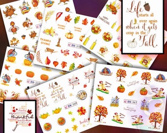 Thanksgiving nails | Etsy