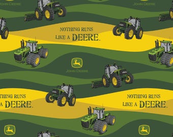 New John Deere Fabric: John Deere -Nothing Runs Like a John Deere Hills 100% cotton Fabric by the yard 36"x43" SC470