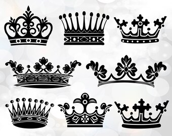 Crown Svg - Crowns Svg - Crown Monogram Svg - King and queen svg - Cricut Cut Files - digital download vector files svg, png, dxf, eps