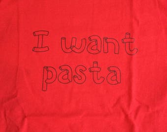 I want pasta. Master of None. T shirt. Aziz ansari. Men's XL