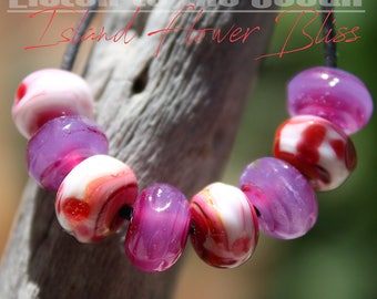 Island Flower Bliss Organic Seeds glass lampwork beads for Jewelry Design