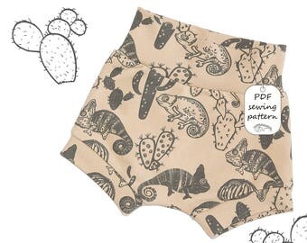Baby shorts pattern PDF, kids shorts pattern PDF, sewing patterns, sewing patterns baby