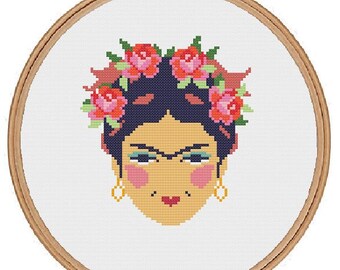 Frida Kahlo cross stitch pattern - instant download - feminist cross stitch - subversive - Art Mexican