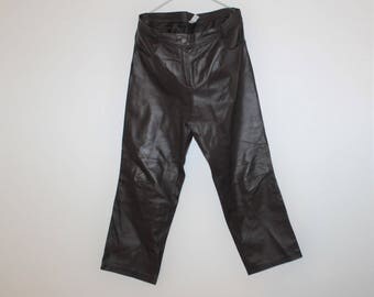 leather joggers high waisted