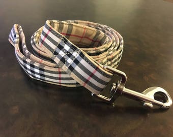 Dog Leash - Plaid Dog Leash - Beige Dog Leash - Fashion Dog Leash - Burberry Dog Leash - Red Dog Leash - Blue Dog Leash - Plaid Leash