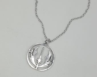 Jedi Pendant Necklace, Star Wars Necklace, Star Wars Jewelry, Jedi Jewelry, Star Wars Inspired