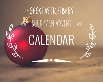 Sock Yarn - Advent Calendar - Christmas Yarn - Gift For Knitter - Fingering Yarn - Speckled Yarn - Nerd Yarn -Geektasticfibers Yarn Calendar