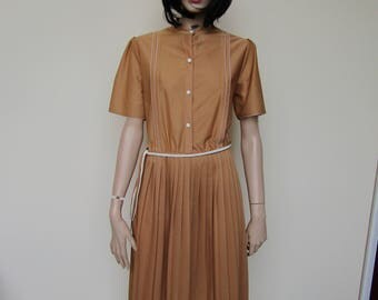Brown vintage day dress by Keynote - size 16/18