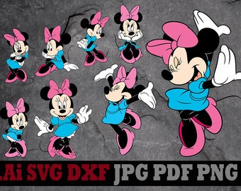 Minnie Mouse svg, Minnie Mouse clipart, Disney svg files, Disney clipart, digital files svg dxf png Ai pdf svg files for cricut