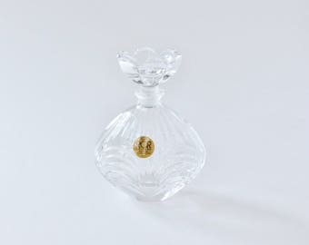 Vintage perfume bottle. Royal Crystal Rock. Perfume bottle. Crystal ware. Vintage glass decor. Italian glass. Vanity decor. Glass rose.